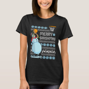 Funny Basketball Weihnachtsangebot Merry Swishmas T-Shirt
