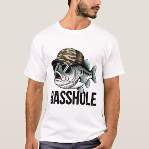 Funny Bass Fishing Shirt   Basshole Vater T-Shirt