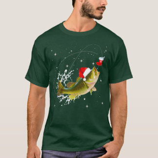 Funny Bass Fishing Weihnachtsmannmütze Christmas P T-Shirt