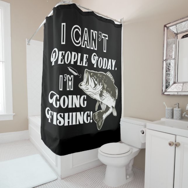 Funny Bass Fishing Zitat Sport Männer Hobby Duschvorhang (Beispiel)