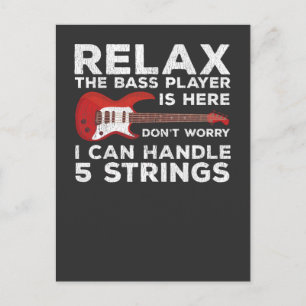 Funny Bass Player Strings Bassist Musiker Postkarte