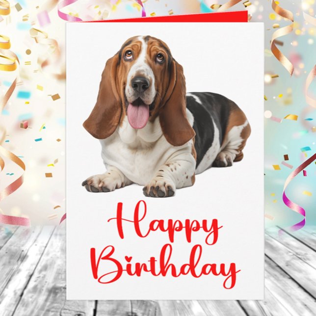 Funny Basset Hound Birthday Hund Liebhaber Karte (Von Creator hochgeladen)