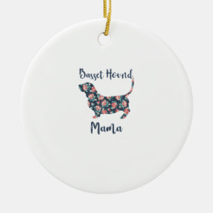 Funny Basset Hound gibt Basset Hound Mama Shirt fü Keramik Ornament