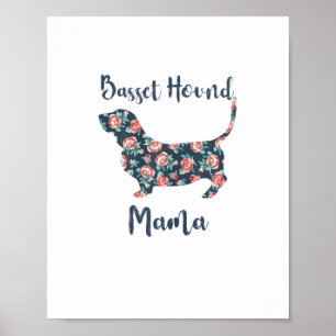 Funny Basset Hound gibt Basset Hound Mama Shirt fü Poster