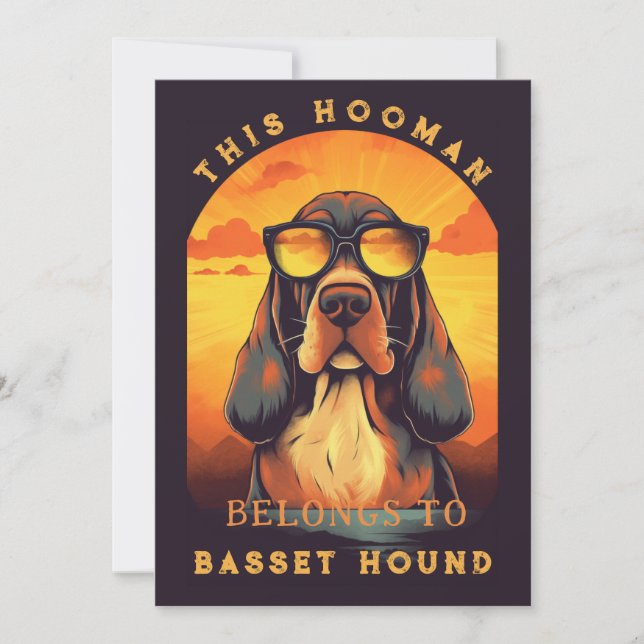 Funny Basset Hound Hund Eltern Personalisiert Ankündigung (Vorderseite)