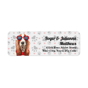 Funny Basset Hound Hund Liebe Rücksendeadresse