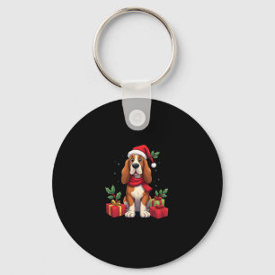 Funny Basset Hound Hund WeihnachtsOutfits Weihnach Schlüsselanhänger