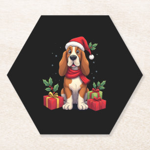 Funny Basset Hound Hund WeihnachtsOutfits Weihnach Untersetzer