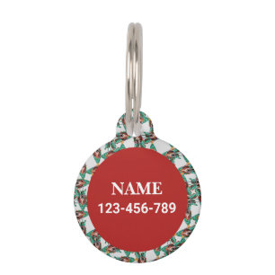 Funny Basset Hound Name Weihnachtsmuster Haustiermarke