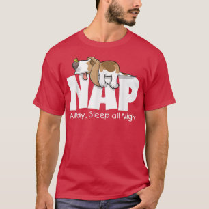 Funny Basset Hound Nap All Day Sleep All Night Dog T-Shirt