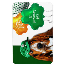 Funny Basset Hound St. Patrick's Day Geschenk Magnet