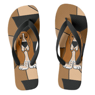 Funny Basset Hound Welpe Hund Flip Flops