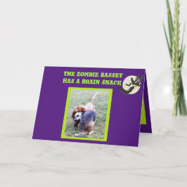 Funny Basset Hound Zombie Halloween Card Karte