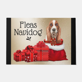 Funny Basset Hund Weihnachtsflohen navidog xmas Fußmatte