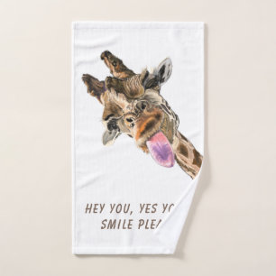 Funny Bath Handtuch Set Playful Giraffe - Custom T