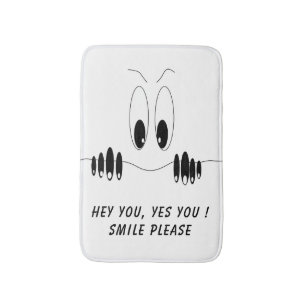 Funny Bath Mat mit Neugier Augen - Lächeln Badematte