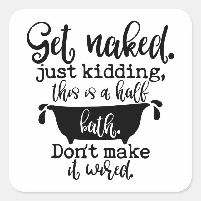 Funny Bathroom Design For Your Home Decoration Quadratischer Aufkleber (Vorderseite)