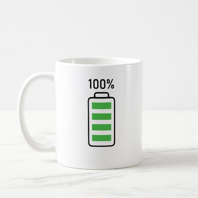 Funny Battery Charging Design Kaffee & Tee Tasse (Links)