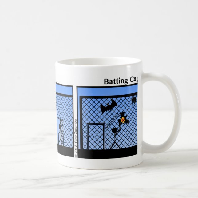 Funny Batting Cage Stickman Tasse - 083 (Rechts)