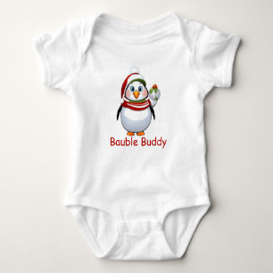 Funny Bauble Buddy Penguin Weihnachten Baby Strampler