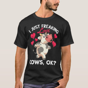 Funny Bauer Farm Animal Lover Hört Niedliche Kuh T-Shirt