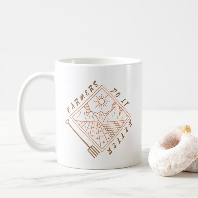 Funny Bauern macht es besser Kaffeetasse (Mit Donut)