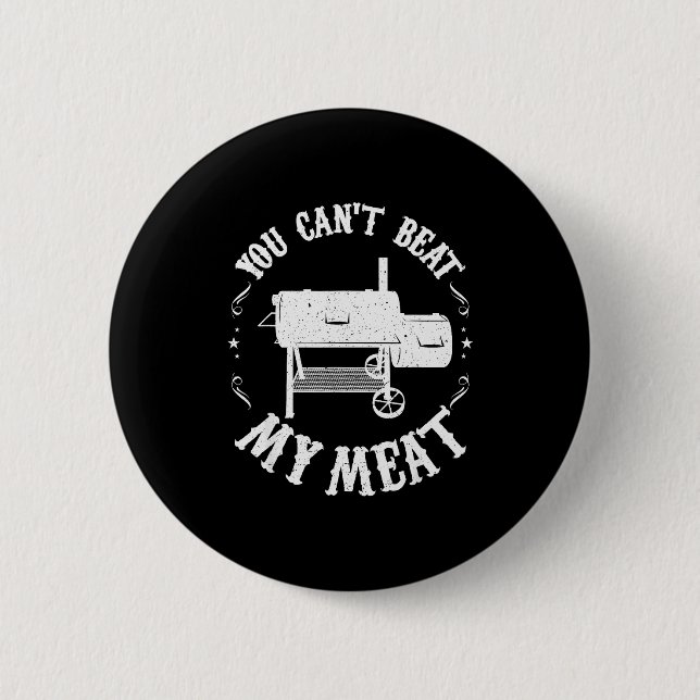 Funny Bbq T Reverse Flow Smoker Accessory Dad Gril Button (Vorderseite)