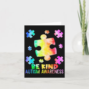 Funny Be Kind Puzzle Stücke Gefärbte Krawatte Auti Karte