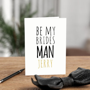 Funny Be My Bridesman Vorschlag Trauzeuge Card Einladung