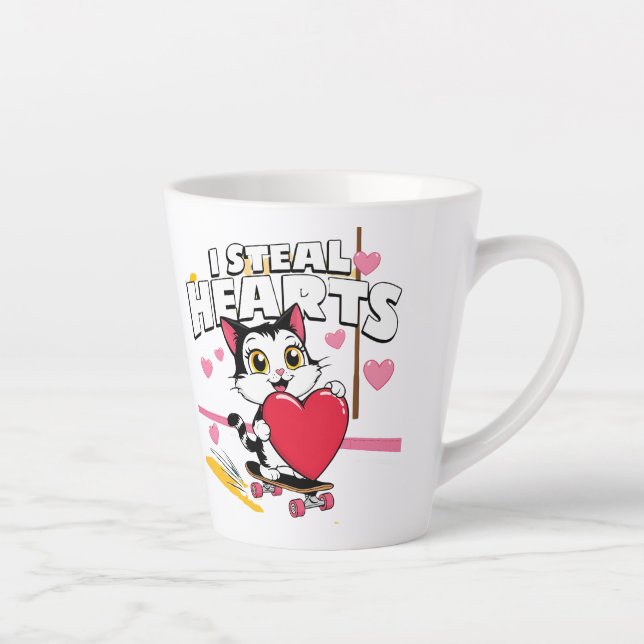 Funny "Be My Valentine" für sie - Niedliches Gesch Milchtasse (Rechts)