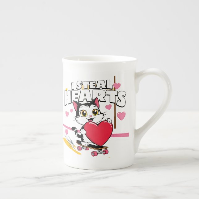 Funny "Be My Valentine" für sie - Niedliches Gesch Prozellantasse (Rechts)