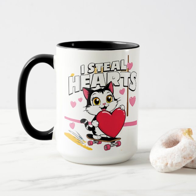 Funny "Be My Valentine" für sie - Niedliches Gesch Tasse (Mit Donut)