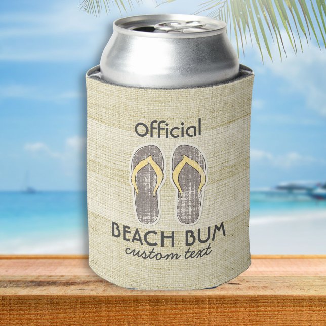 Funny Beach Bum Flip Flops Retro Vintag Dosenkühler (Von Creator hochgeladen)