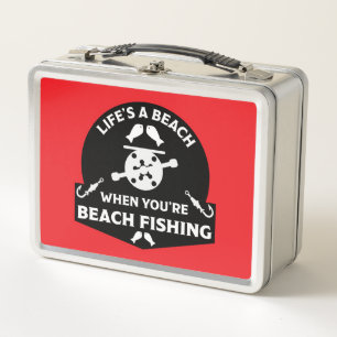 Funny Beach Fischen Metall Brotdose