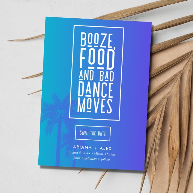 Funny Beach Hochzeit in Urlaubsort Save The Date (Funny Beach Destination Wedding Save The Date)