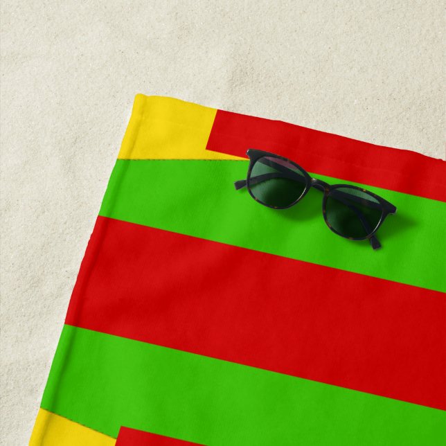 Funny Beach Party Red Golden Green Strandtuch (Beispiel)