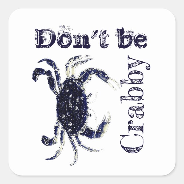 Funny Beach Summer Sei nicht Crabby Stickers (Vorderseite)