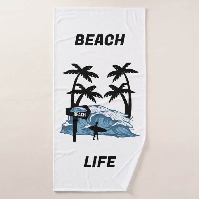 Funny Beach Wave Badhandtuch Set (Badehandtuch)