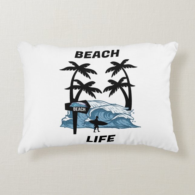 Funny Beach Wave Dekokissen (Vorderseite)