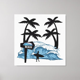 Funny Beach Wave Leinwanddruck