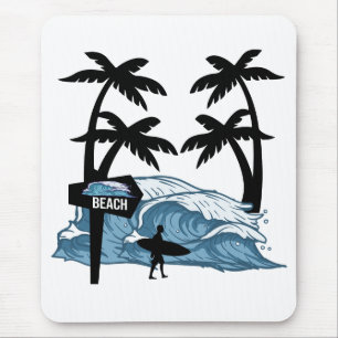 Funny Beach Wave Mousepad