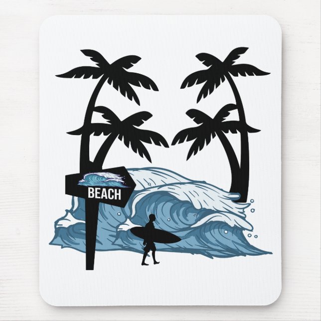 Funny Beach Wave Mousepad (Vorne)