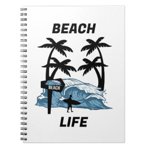 Funny Beach Wave Notizblock