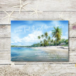 Funny Beach Wedding Foto Save the Date<br><div class="desc">Holen Sie sich Ihre Gäste auf eine lustige Feier mit unserem Funny Beach Wedding Foto Save the Date. Die Vorderseite zeichnet sich durch ein spielerisches Aquarellendesign mit dem unglaublich witzig Satz "Booze, Food, and Bad Dance Moves" aus, der den Ton für einen entspannten und unvergesslichen Hochzeitstag absteckt. Auf der Rückseite,...</div>
