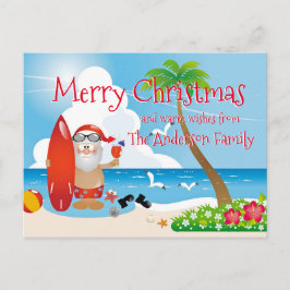 Funny Beach Weihnachtsgrüße Postkarte