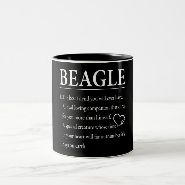 Funny Beagle Definition Zweifarbige Tasse (Mittel)