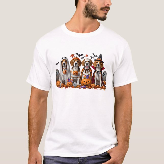Funny Beagle Halloween Hund Lover T-Shirt (Vorderseite)