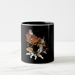 Funny Beagle Hund Weihnachtsgeschenk für Hund Lov Zweifarbige Tasse