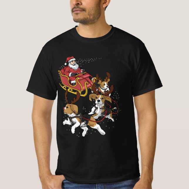 Funny Beagle Hund Weihnachtsgeschenk für Hund Love T-Shirt (Vorderseite)