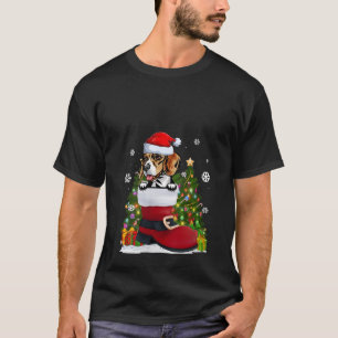 Funny Beagle in der Shoe Weihnachtsmannmütze Ugly  T-Shirt